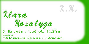 klara mosolygo business card